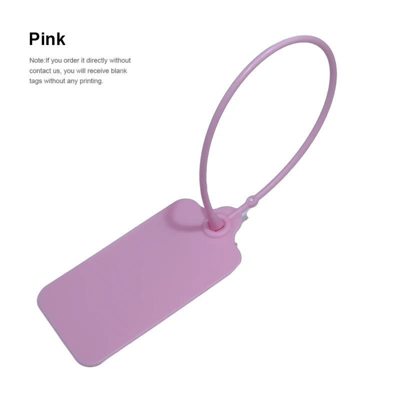 100Pcs Custom Logo Disposable Plastic Security Seals Hang Tags for Clothing Shoes Bags 220mm 8.66"