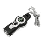 Emergency Survival Whistle 7 In 1 With LED Light Compass And Thermometer Outdoor Emergency Kit For Hiking Camping Compass Tool