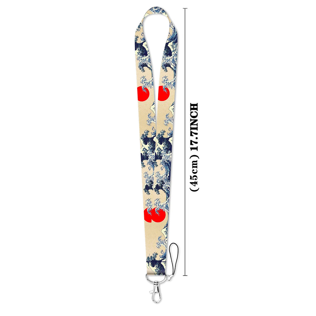 Japanese Waves Credential Holder Lanyards for Key Neck Strap For Card Badge Gym Phone Straps Keychain Keyring Accessories Gift