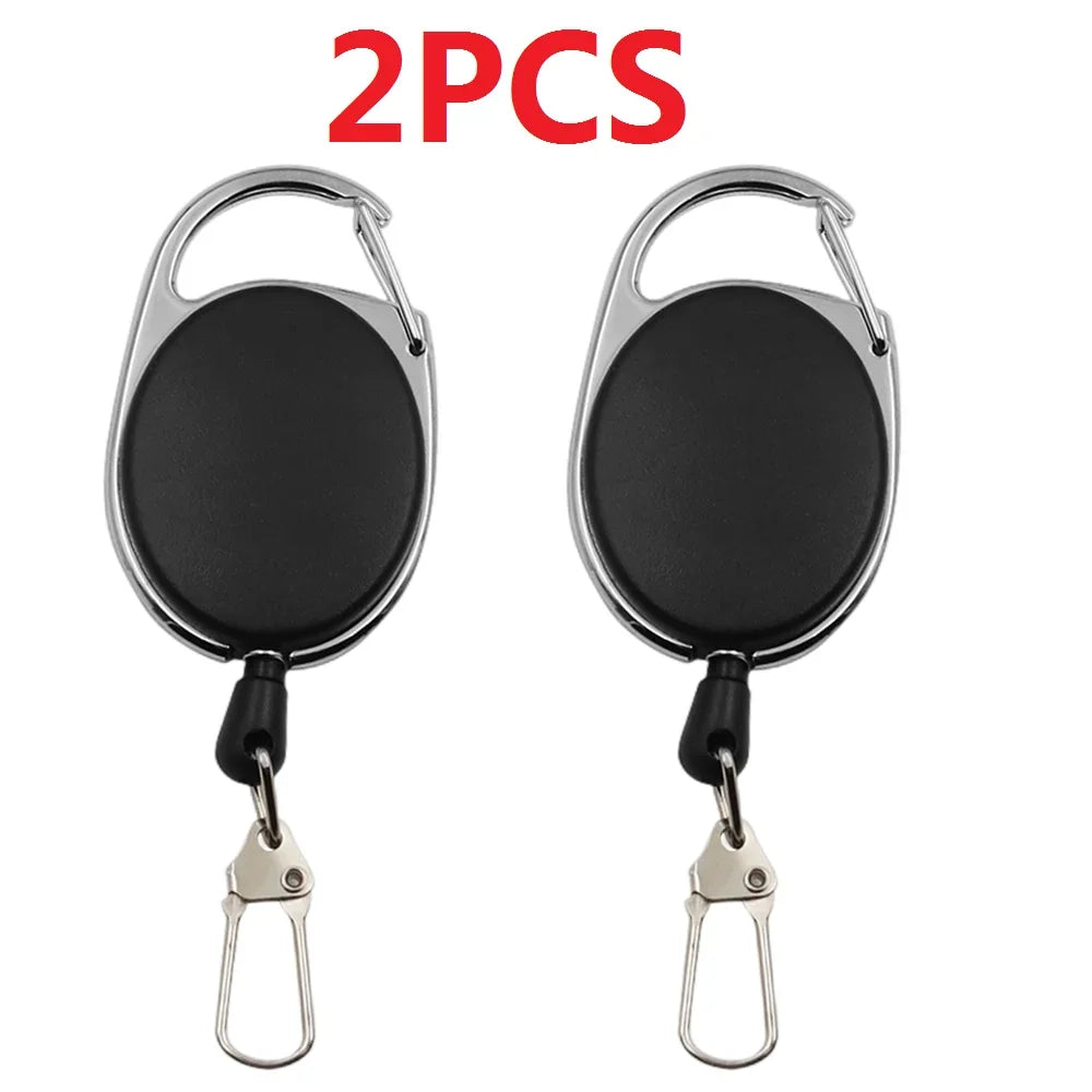 1/3/5/10Pcs Fly Fishing Key Ring Retractor Tool Retractable Keychain Reel Badge Holder Fishing Tackle