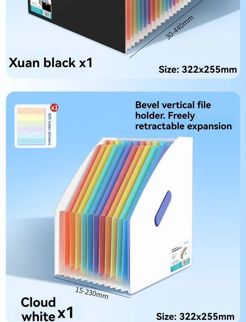 1PC Large Capacity Student Multi Layer Exam Paper Storage Bag, Vertical Scalable Classified Folder