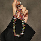 Colorful Mobile Phone Lanyard Chain Stylish Glitter Crystal Bead Pendant Keychain Jewelry Bag Accessories Sparkle Key Chains