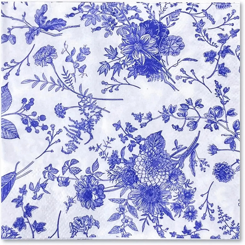 Disposable Blue Flower Porcelain Printed Napkins Birthday Wedding Tea Party Restaurant Party Decoration Tissue