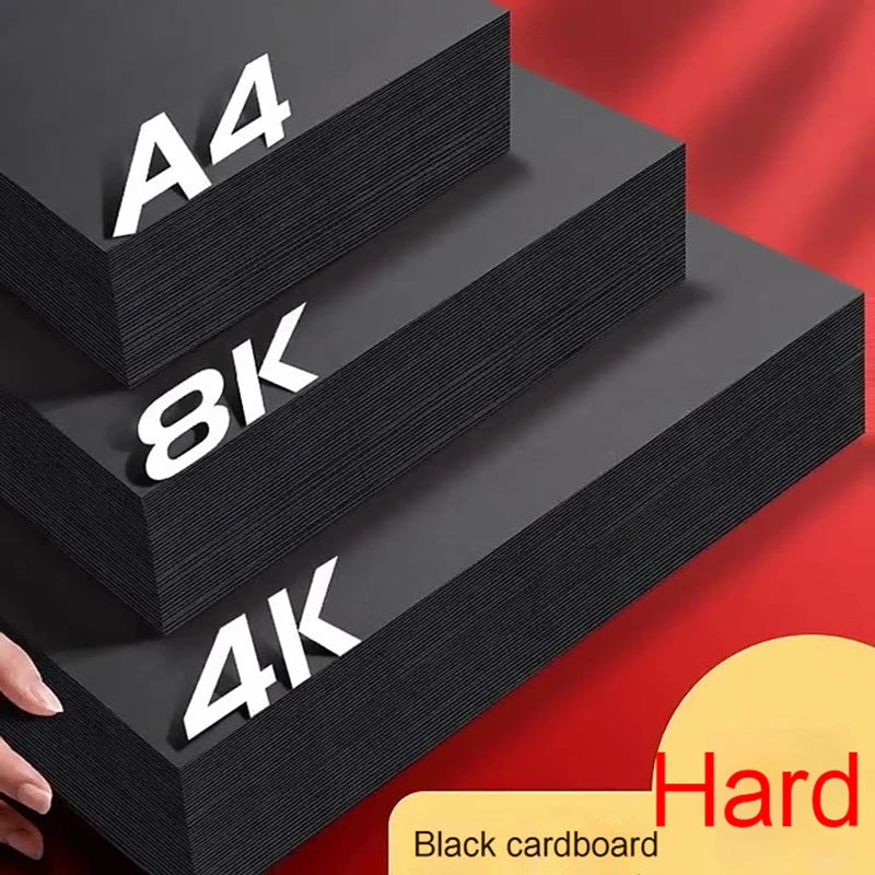 20-100 Sheets Black Paper for Drawing Diy Crafts Decorative Packaging 180/230/300gsm/m² Thickened Paper Cardboard Sketch Pad