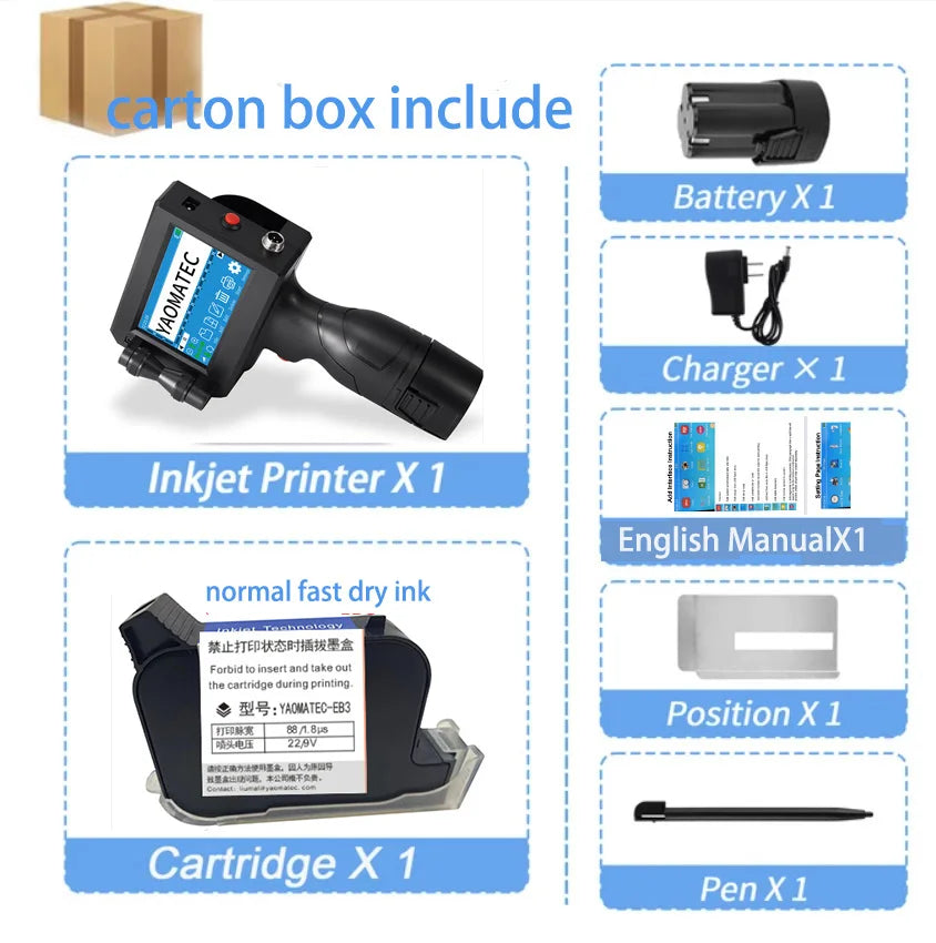 S1730  28 Language Date Number Logo Expiry Date Label Plastic Carton Hand Jet Handheld Thermal Inkjet Printer