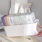 4pcs White Plastic Storage Boxes - Suitable for Drawer, Shelf, Wardrobe,Office, Bedside - Store Phone Cases,Socks- Space-Saving