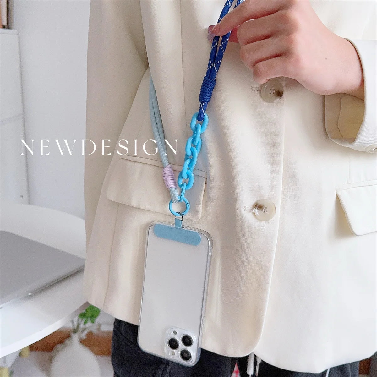 1Pc Long Mobile Phone Strap Portable Crossbody Strap Phone Case Universal With Phone Strap Connection Lanyard ﻿
