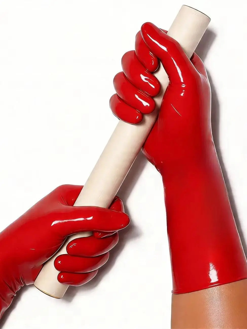 Transparent black Latex Gloves Women's Full Finger Rubber Gloves Wear
