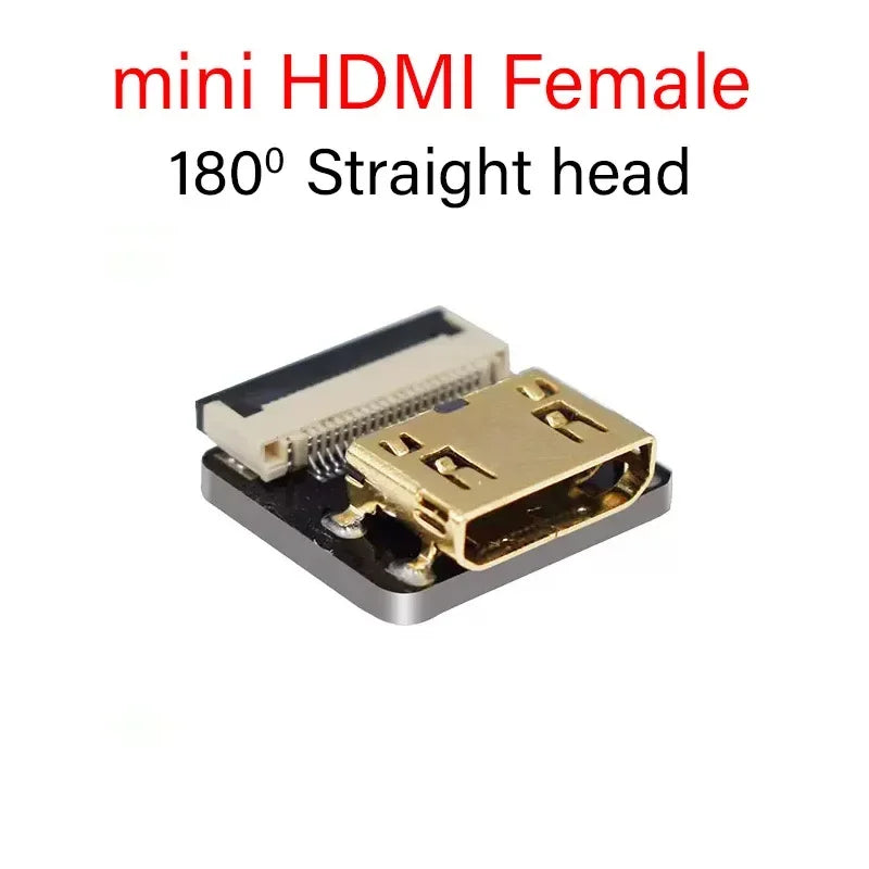 Ribbon FPV HDMI-Compatible Connector Flexible Flat Cable Raspberry Pi 4 Micro HDMI to HDMI/Mini HDMI Female 90 Degree FFC 20pin