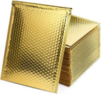 50pcs Bubble Envelope Sending Package Pouch Metal Gold Packaging Supplies Thicken Postage Bag Mailer Small Business Delivery