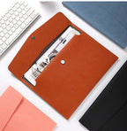 Faux Leather Document Bag, Business Information Bag, A4 Folder, School and Office Supplies, Storage Bag