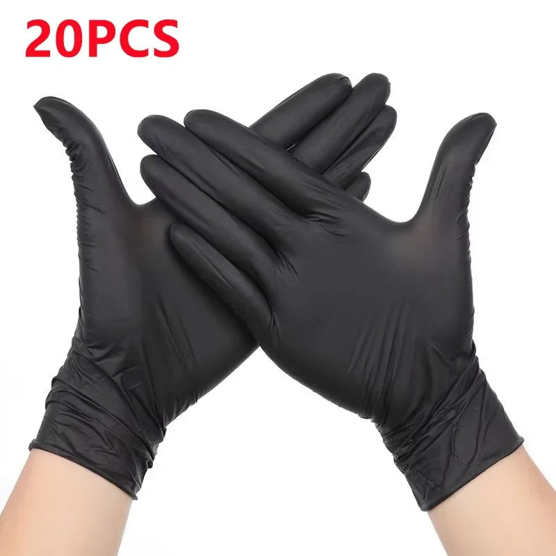 Nitrile Disposable Gloves Black 20/50/100PCS Latex Powder Free Gloves Industrial Grade Cooking Working Cleaning Hair Dye Gloves
