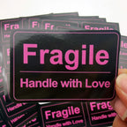 60 Pcs Black Pink 2" x 3" Fragile Stickers for Shipping and Moving "Please Handle with Care " Warning Stickers Fragile Labels