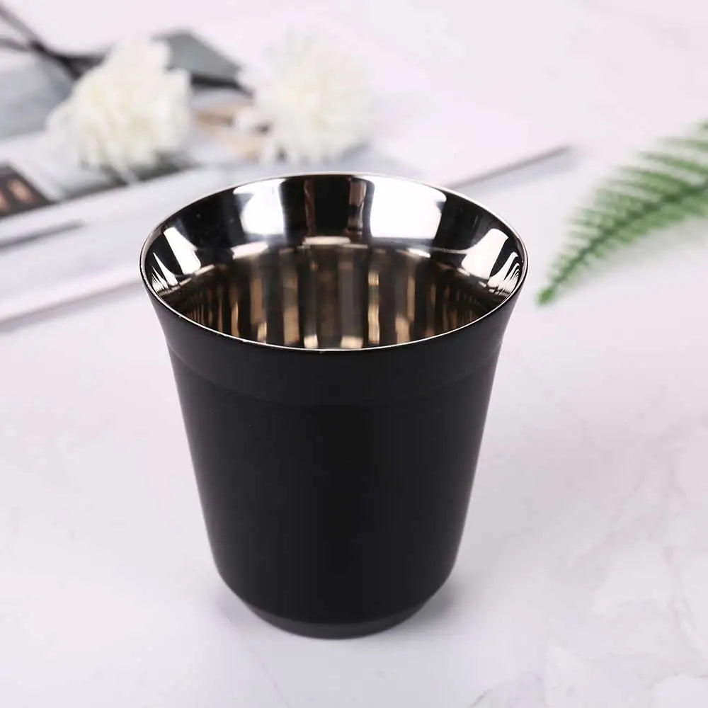 160ML 304 Espresso Mugs Stainless Steel Coffee Milk Water Drink Breakfast Cups Insulated Double Wall Safe Texture