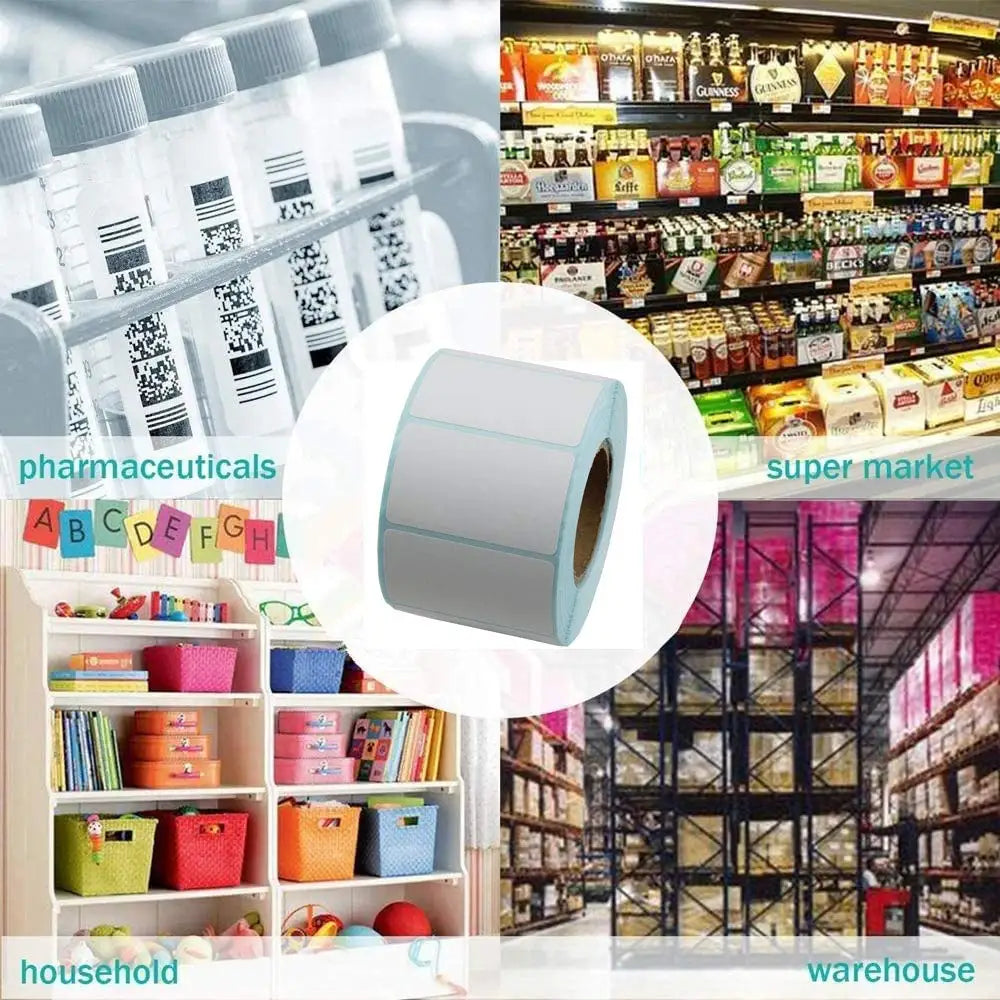 700pcs 50X30mm Perforated Direct Thermal Labels Ink-Free Barcode Stickers for Shipping Address Inventory Desktop Label Printer
