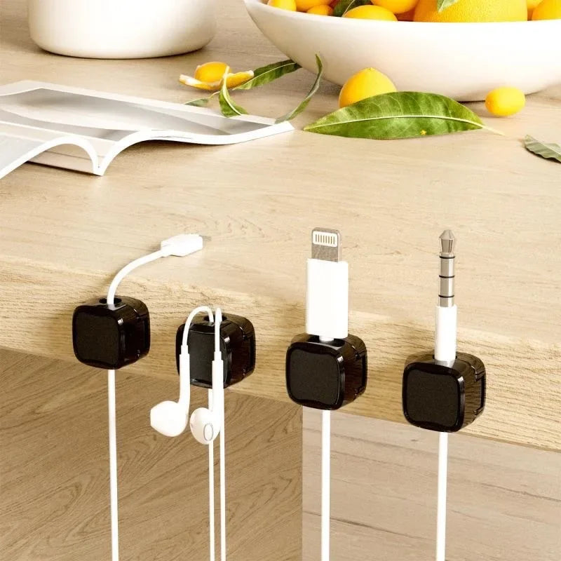 5/10 PCS Magnetic Cable Clips Cable Smooth Adjustable Cord Holder Under Desk Cable Management Wire Keeper Cable Organizer Holder
