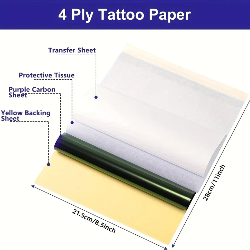 10Pcs Lot Tattoo Transfer Paper Tattoo Transfer Paper 4 Layer  A4 Size Tool Tattoo Copier for Tattooists Tattoo Supplies