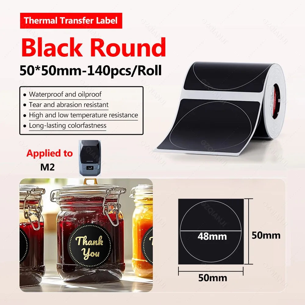 Niimbot M2 Label Printer Color Thermal Transfer Labels Sticker Paper Adhesive Network Organizer Jewelry Tag Label & Color Ribbon