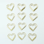 12-Piece Set Heart Paper Clips Colorful Binder for Love Notes Journaling DIY Craft School Supplies Office Organizing Party Favor