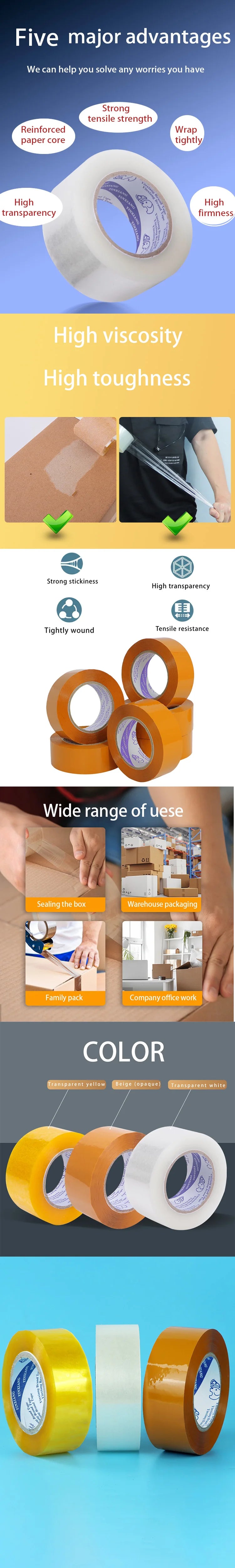 1 Roll 42mm Width Beige Tape Packing Tape, Clear Packaging Tape, Shipping Tape for Moving Boxes, Shipping, Office Moving Boxes