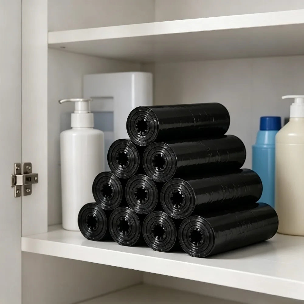 100 Large Black Trash Bags – Leak-proof, Durable Polyethylene