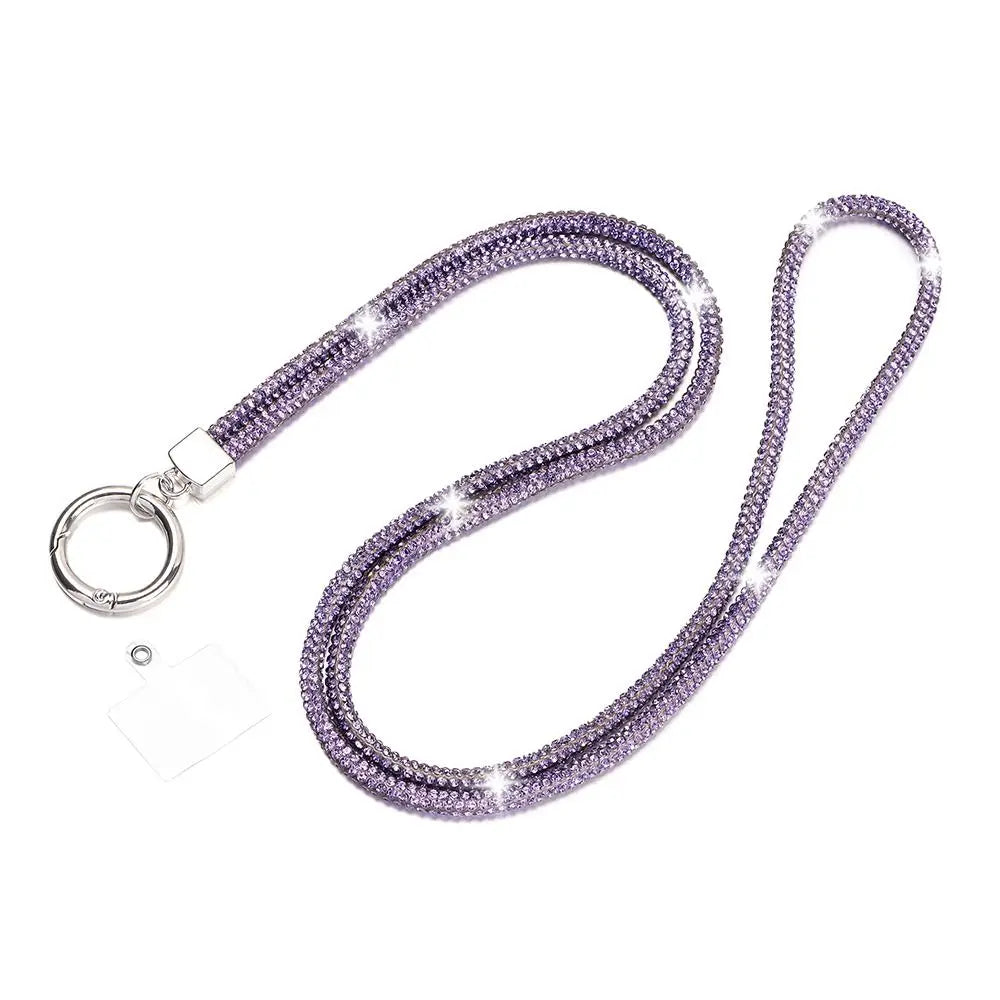 Glitter Rhinestone Phone Lanyard Phone Diamond Crystal Chain Straps Keychain Hanging Anti-lost Rope Mobile Phone Strap