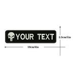 1PC 10cmX2.5cm Custom Name number Patch Stripes Badge Hook Loop dog paw dog footprints skull Punisher Telephone