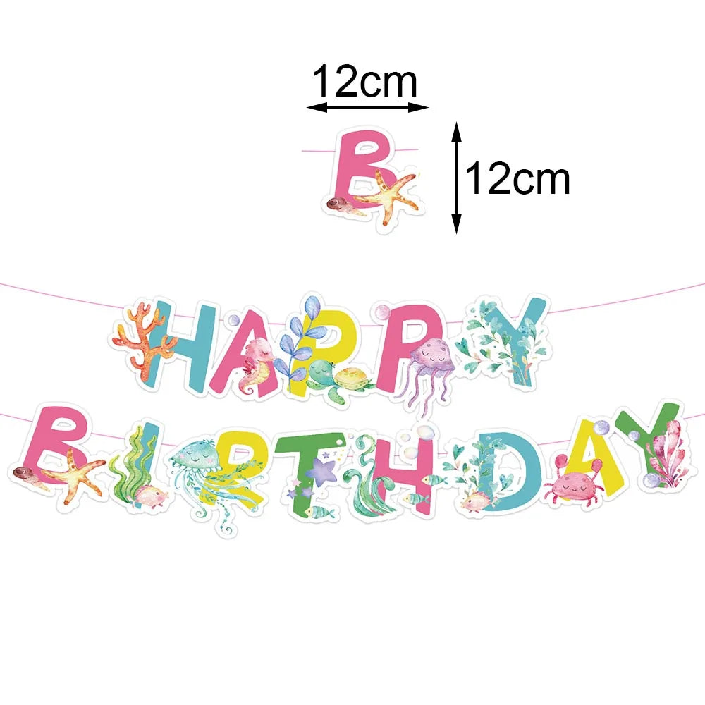 Ocean Sea Birthday Party Tableware Turtle Whale Print Plates Napkins Cups for Baby Shower Ocean Party Birthday Decorations