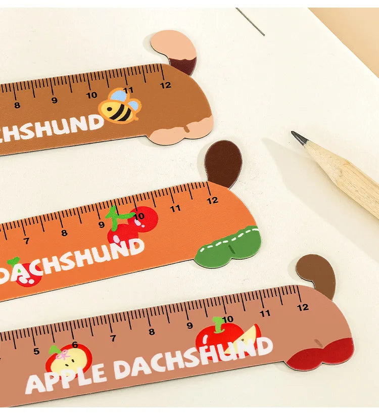 Cartoon Strip Puppy Magnetic Bookmark Ruler Student Cute High-value Bendable Ruler Special-shaped Magnetic Ruler