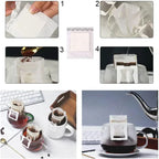 50-200PC Eco Friendly Biodegradable Fast Flow Coffee Filters Disposable Drip Brewing Bags for Home Office Travel Tea and Coffee