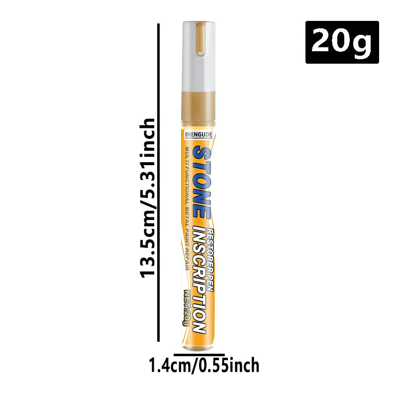 Gravestone Repair Pen 20g, Fade-Resistant, Tombstone Inscription Restoration, Restores Faded Engravings, Anti-Weathering, Gold-Plated Marking Pen