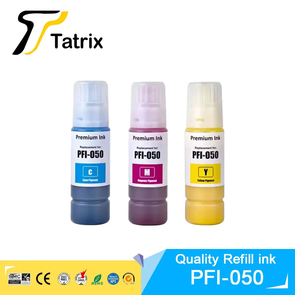 Tatrix PFI050 PFI-050 PFI 050 Premium Color Compatible Inkjet Ink Bottle for Canon ImagePROGRAF TC-20 TC-20M Printer