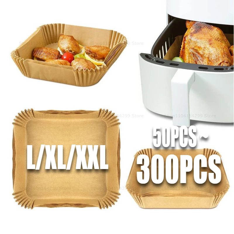 Air Fryer Paper Accessories Disposable Liners Non-Stick Airfryer Baking Papers Non-stick Parchment Paper Cooking Roasting Microw