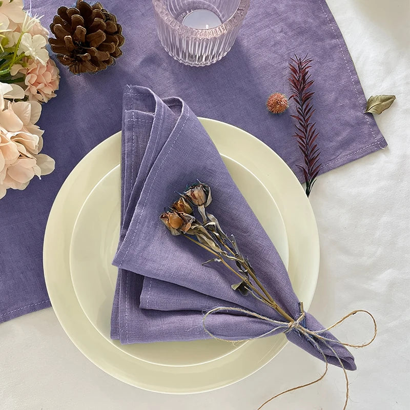 Set Of 6 40x40cm Table Cloth Napkins Durable Polyester Thicken Placemat Reusable for Kitchen Dining  Wedding Decoration