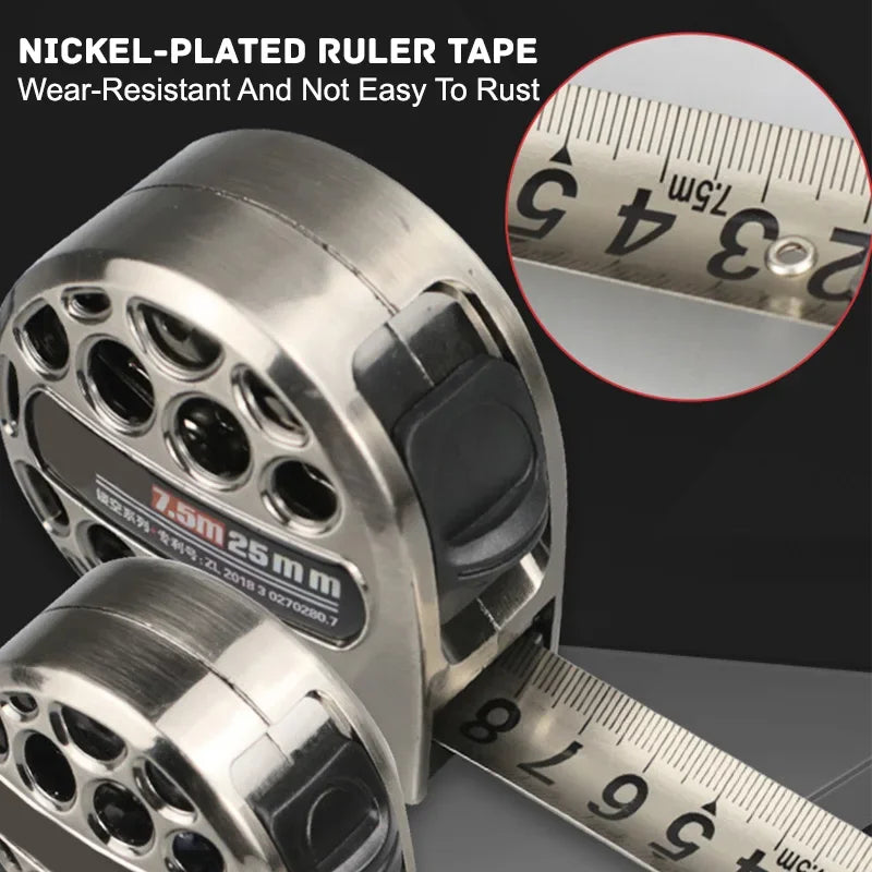New 3/5/7.5M Metric Tape Measure Stainless Steel Anti-corrosion Retractable Ruler Woodworking Ruler Metric Tape Measuring Tools