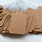New Price Tag 100Pcs Brown Kraft String Blanks Wedding Favour Price Label Paper Pricing Tags With Rope 22x13mm