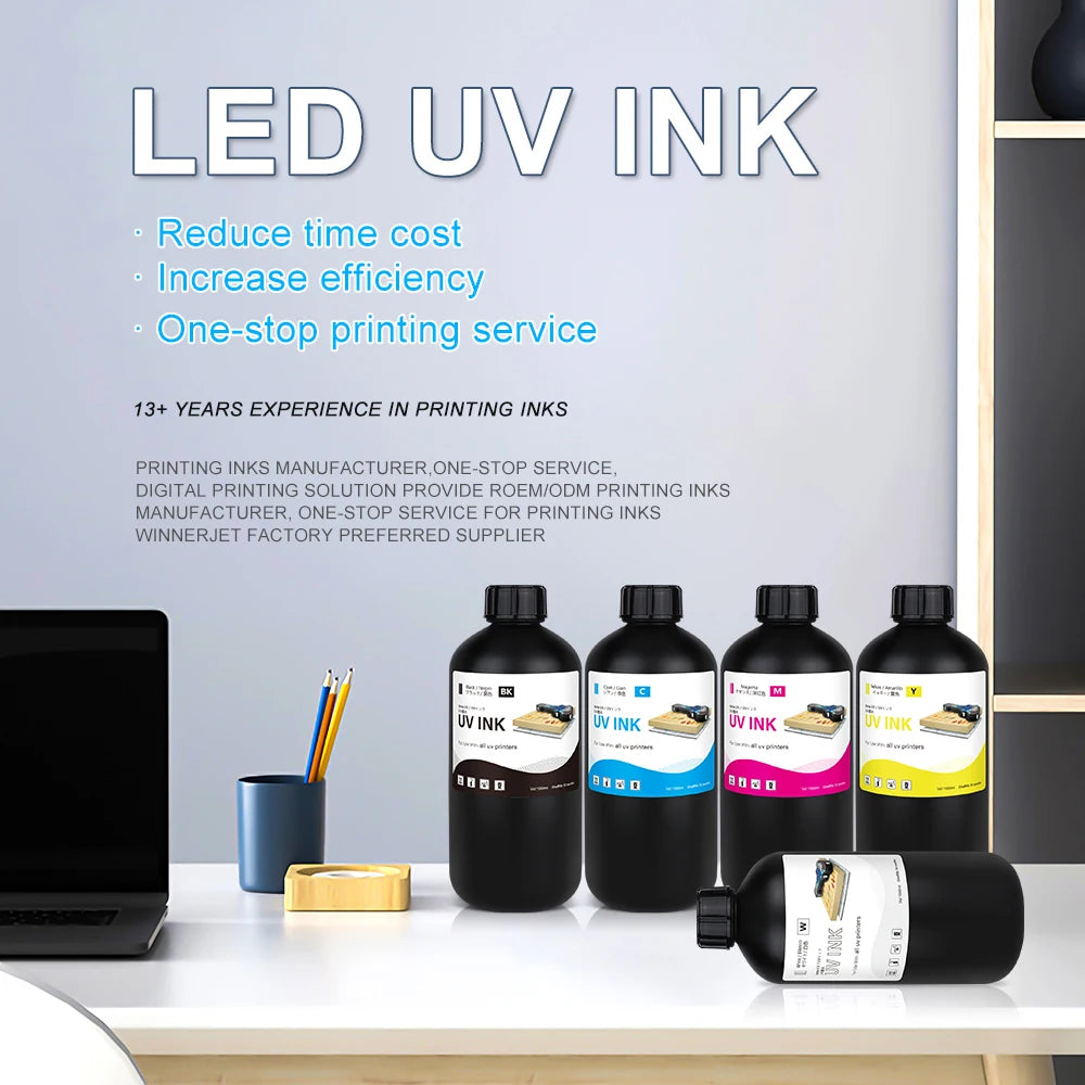 LED UV Ink 1000ml UV Ink For Epson 1390 R1800 R1900 TX800 4800 7880 9880 DX5 DX7 UV Flatbed Printer Universal UV Curing Ink