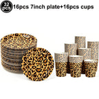 Jungle Safari Wild Animal Party Supplies Disposable Jungle Zoo Animal Print Paper Plates Napkins for Birthday Party Baby Shower