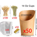 Disposable Charcuterie Cups,14oz Kraft Paper Snack Boxes Appetizers Cup French Fry Holder Cocktail Skewer Toothpicks Tooth Picks