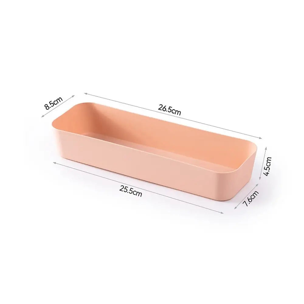 Plastic Desktop Storage Box Stackable Large Capacity Drawer Divider Storage Box Solid Color Documents File Organizer Home Office