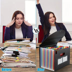 25/13 Pockets Plastic Three Sided Sealed Hanging Rope Flip Organ Bag A4 Multi-layer Folder Office File Storage Bag