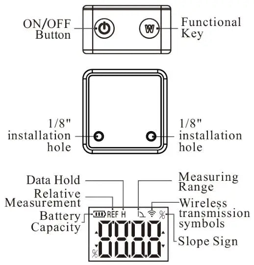 SHANHR Small Digital Level Rechargeable Protractor Inclinometer Digital Angle Finder Angle Measuring Tools