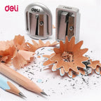 1/2Pcs Deli Zinc Alloy Pencil Sharpener Silver Metal Sharpener School Office Sharpener Stationery Supplies