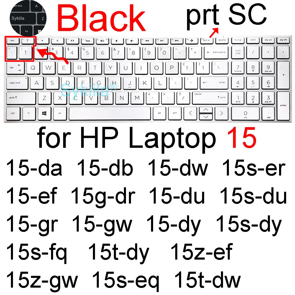 Keyboard Cover for HP Laptop 15 15t 15-fd 15-fc 15-ef 15-dw 15-dy 15g 15q 15s 15z Essential Silicone Protector Skin Film Case