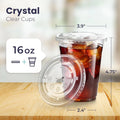 20 Clear Plastic Fruit Cups with Flat Lids PET Disposable Parfait Crystal Cups Suitable for Ice Coffee Juice and Beer Tumblers