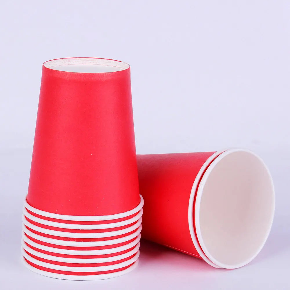 Solid Color Disposable Tableware Set Party Supplies Paper Plates Cups Wedding Birthday Party Decorations Adult Favor