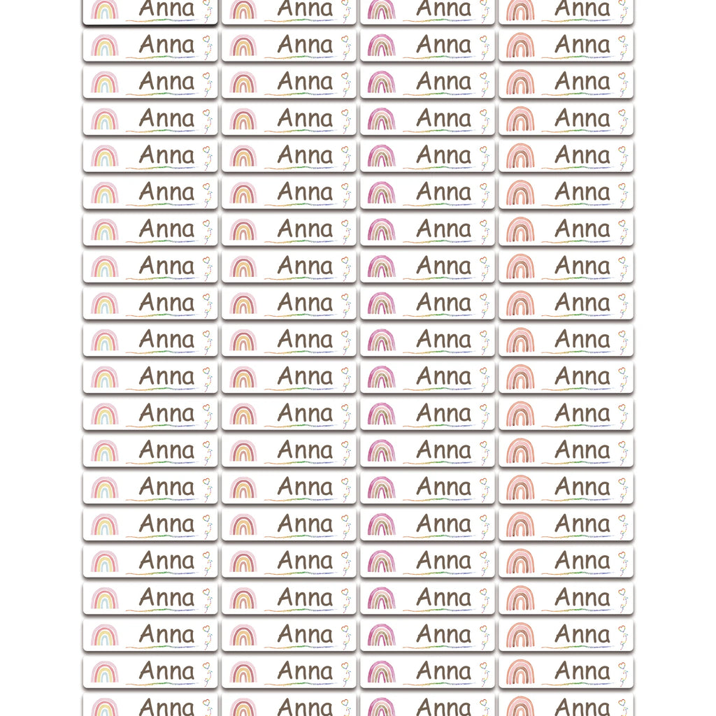 80/160/240pcs Personalized Name Stickers Custom Waterproof Labels Stick on Tag Kids Teacher Parents School Daycare - Rainbow 413