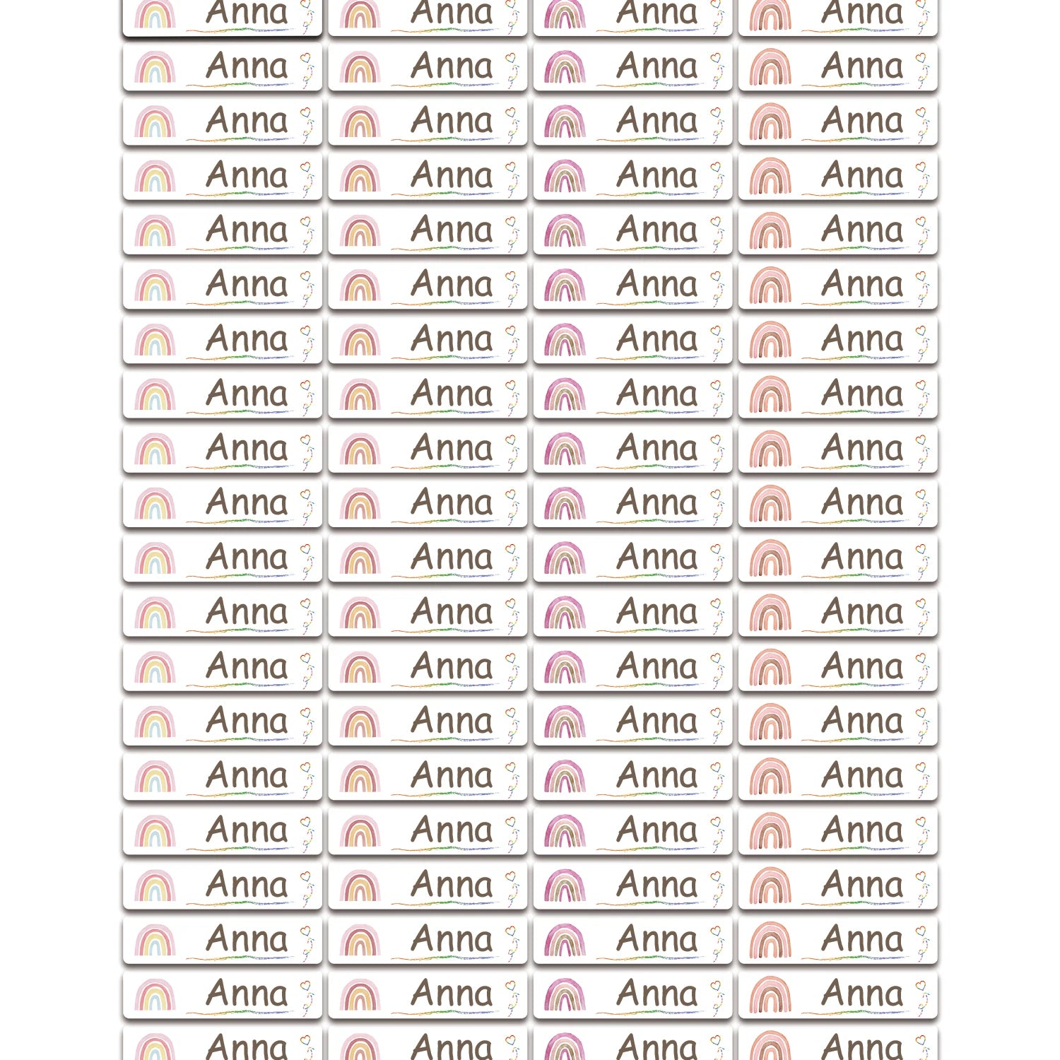 80/160/240pcs Personalized Name Stickers Custom Waterproof Labels Stick on Tag Kids Teacher Parents School Daycare - Rainbow 413