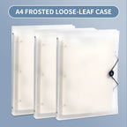 3Pcs Frosted Transparent A4 Loose Leaf Binder 3 Hole Punchless Snap Button File Folder Office School Document Storage Organizer