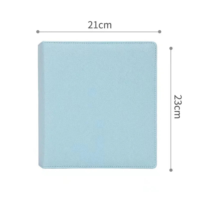 PU Leather Photo Card Macaroon Binder 3 Ring A5 Glitter Cover Kpop Polaroid Photo Album Postcard Collect Book 2 4 Pocket Sleeves